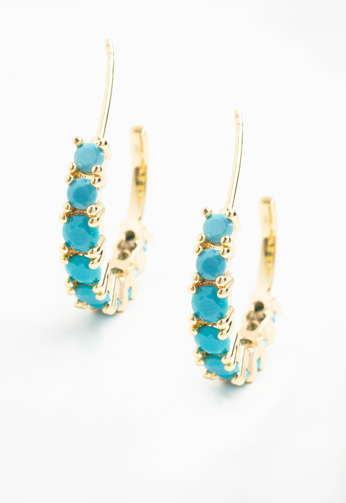 Shine Hoops in Aquamarine Zircon