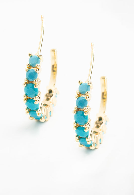 Shine Hoops in Aquamarine Zircon