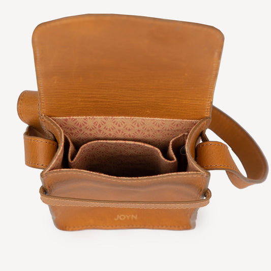 Boxy Crossbody, Leather. Kelly Green, Honey or Burnt Sienna