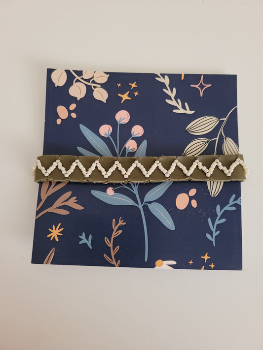 Leather hand stitched bracelet made in Kenya