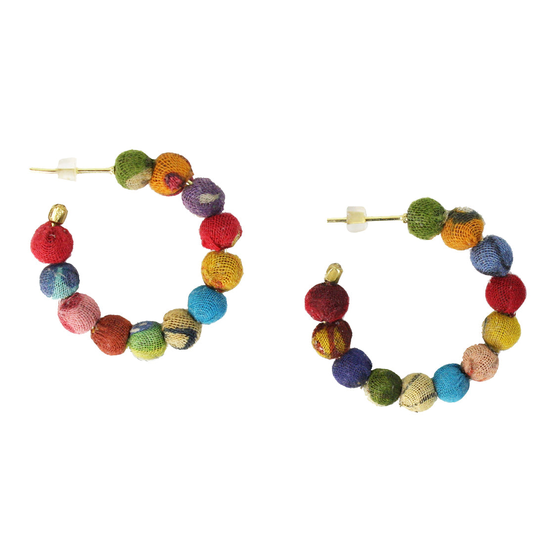Kantha Mini Hoop Earrings