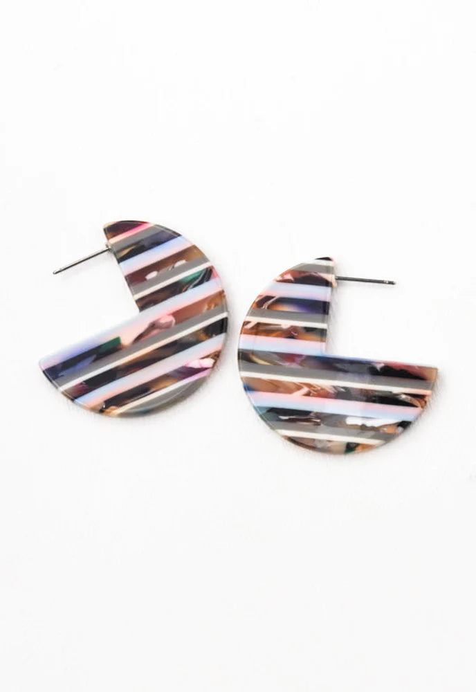 Fireside Multicoloured Resin Earring