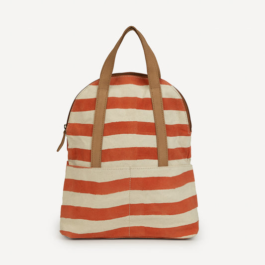 Blue or Orange Stripe Fabric Backpack