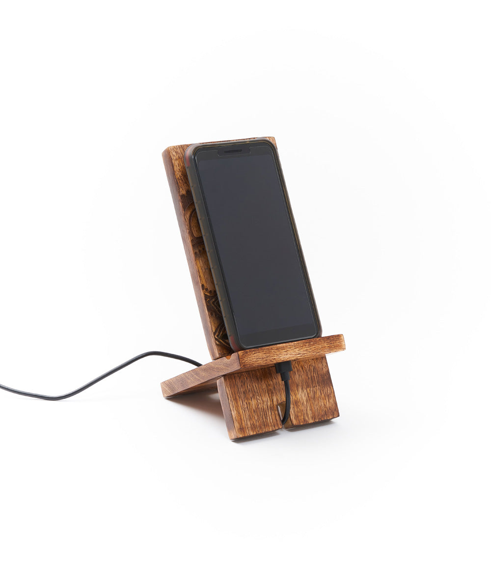 Wooden phone dock