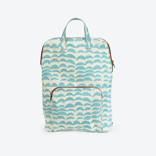 Blue Wave Fabric Backpack