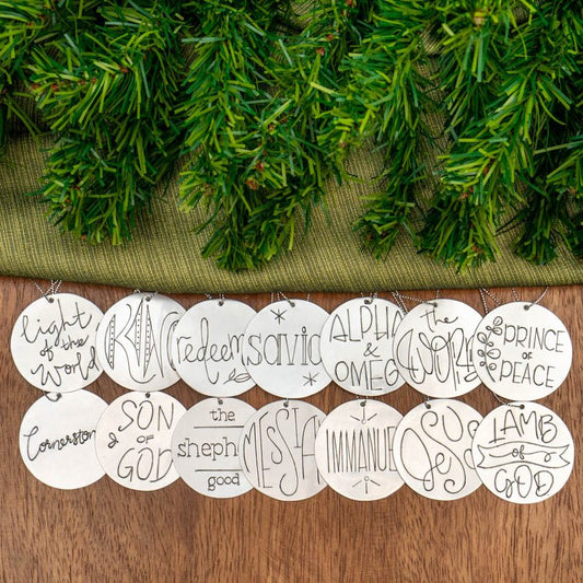 Names of Jesus Tin Ornament Set
