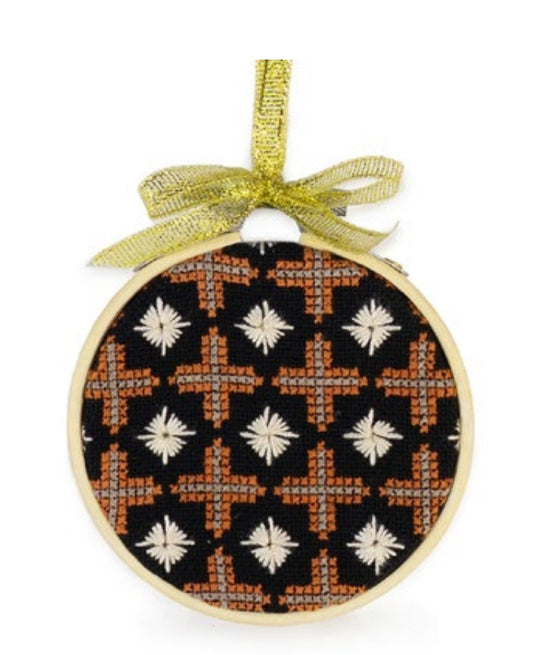 Small Embroidered Hoop Ornaments