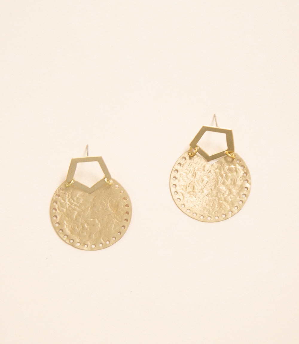 Satya Hexagon disc earrings