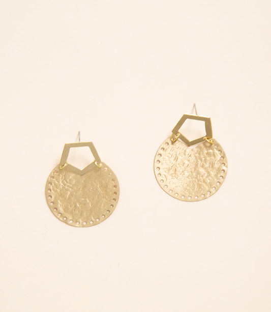 Satya Hexagon disc earrings