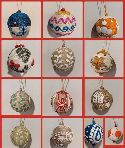 Jute Baubles Many different Designs