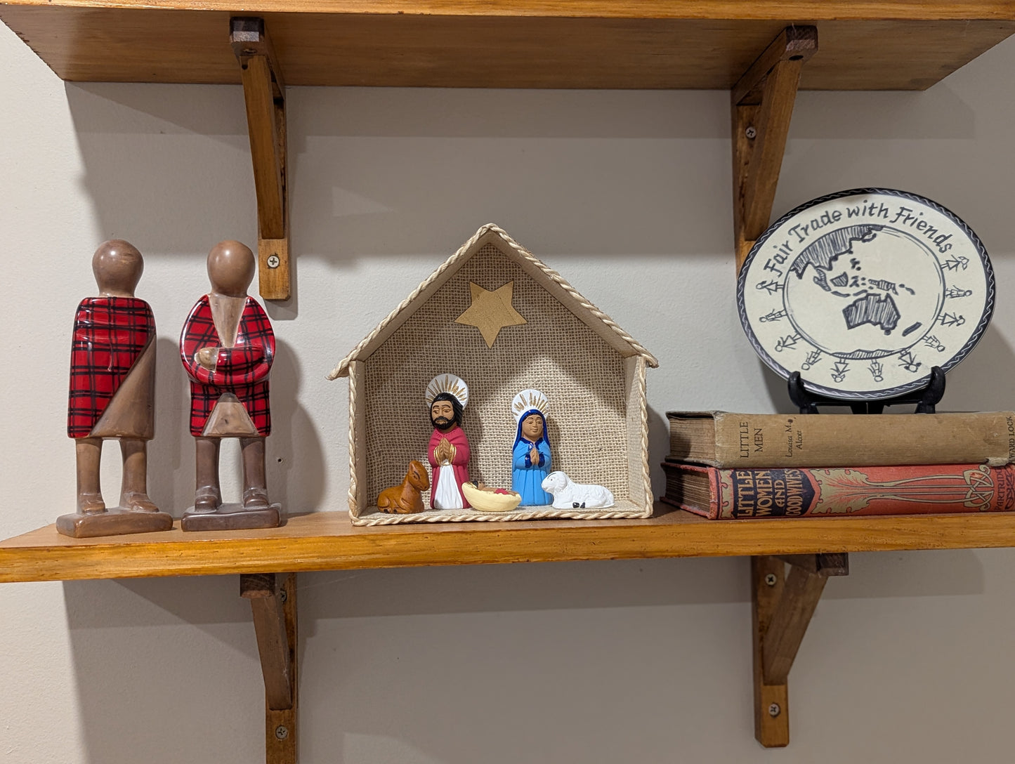 Jute and Ceramic Nativity