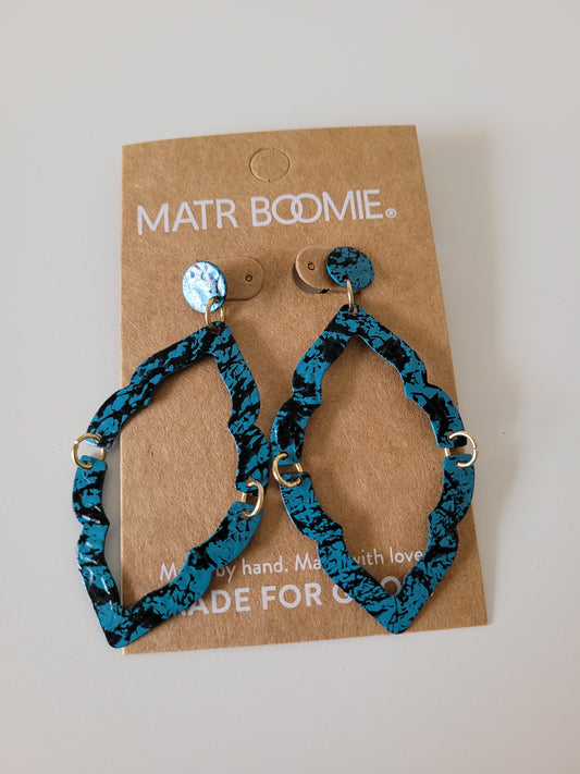 Nihira Ashram Window Earring - Teal or Red