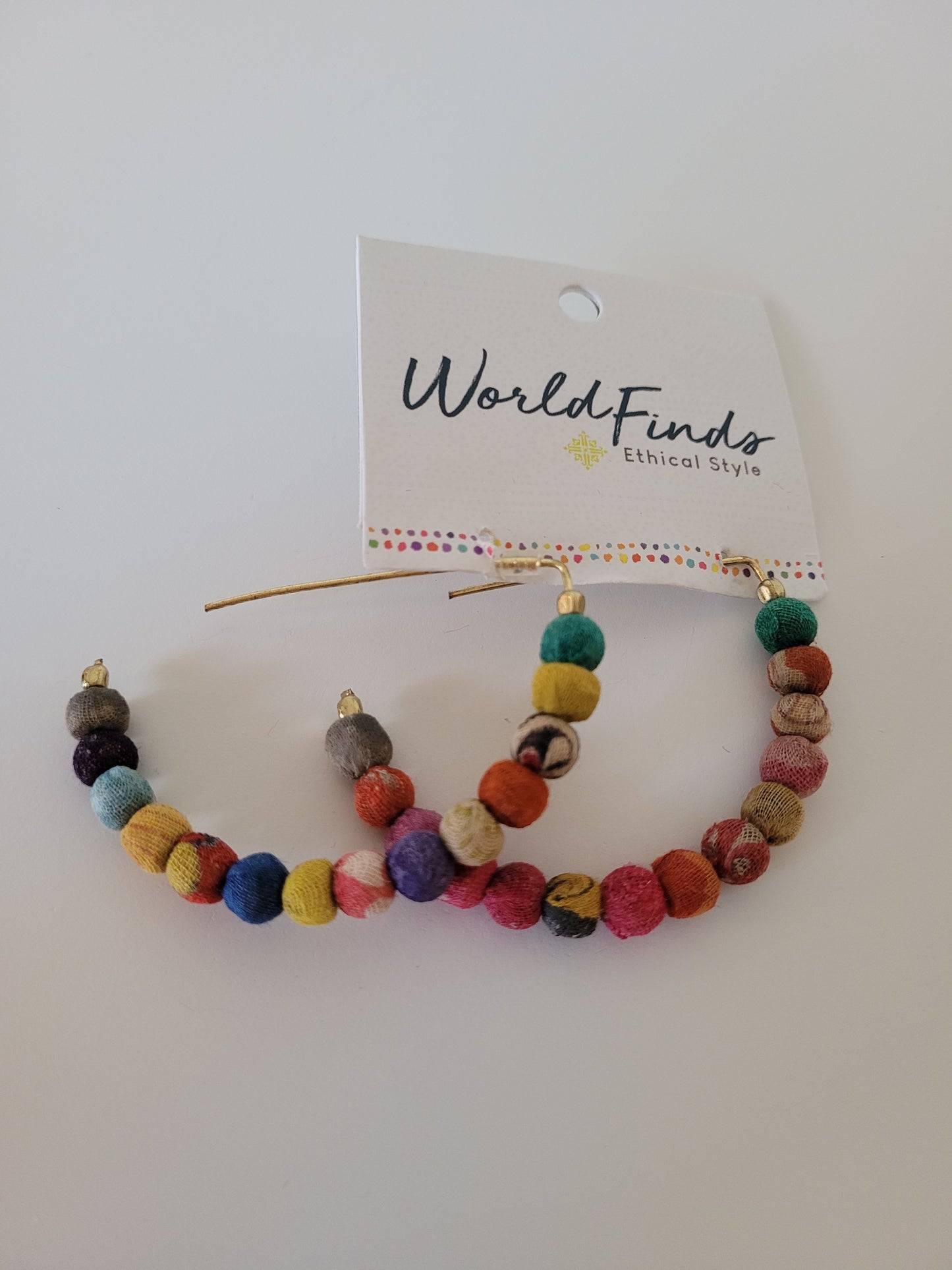 Kantha Linear Arc Earrings