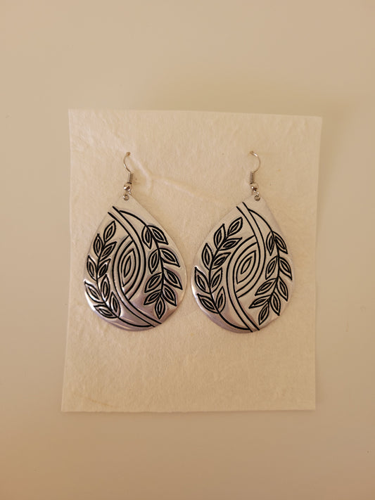 Tin Leaf Teardrop Earrings