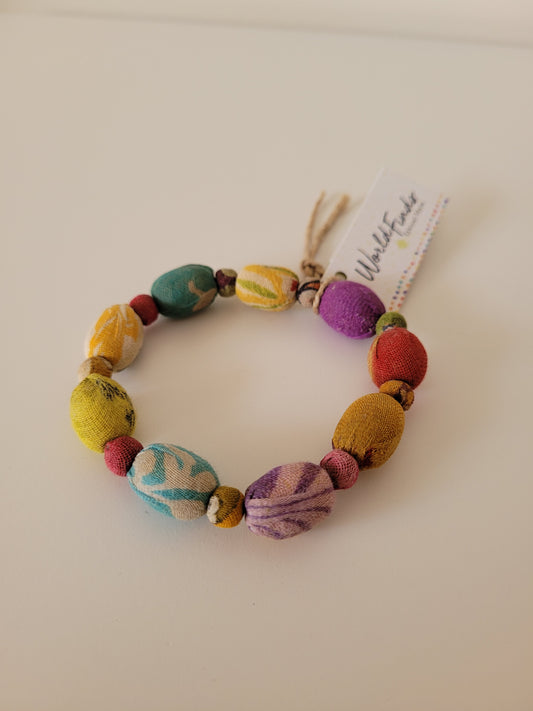 Kantha Bead Bracelet Oval Bead