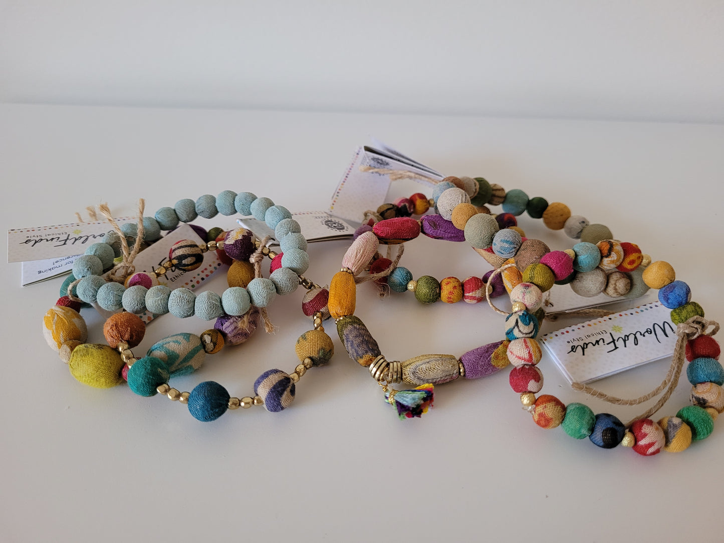 Kantha bead Bracelets Round Beads