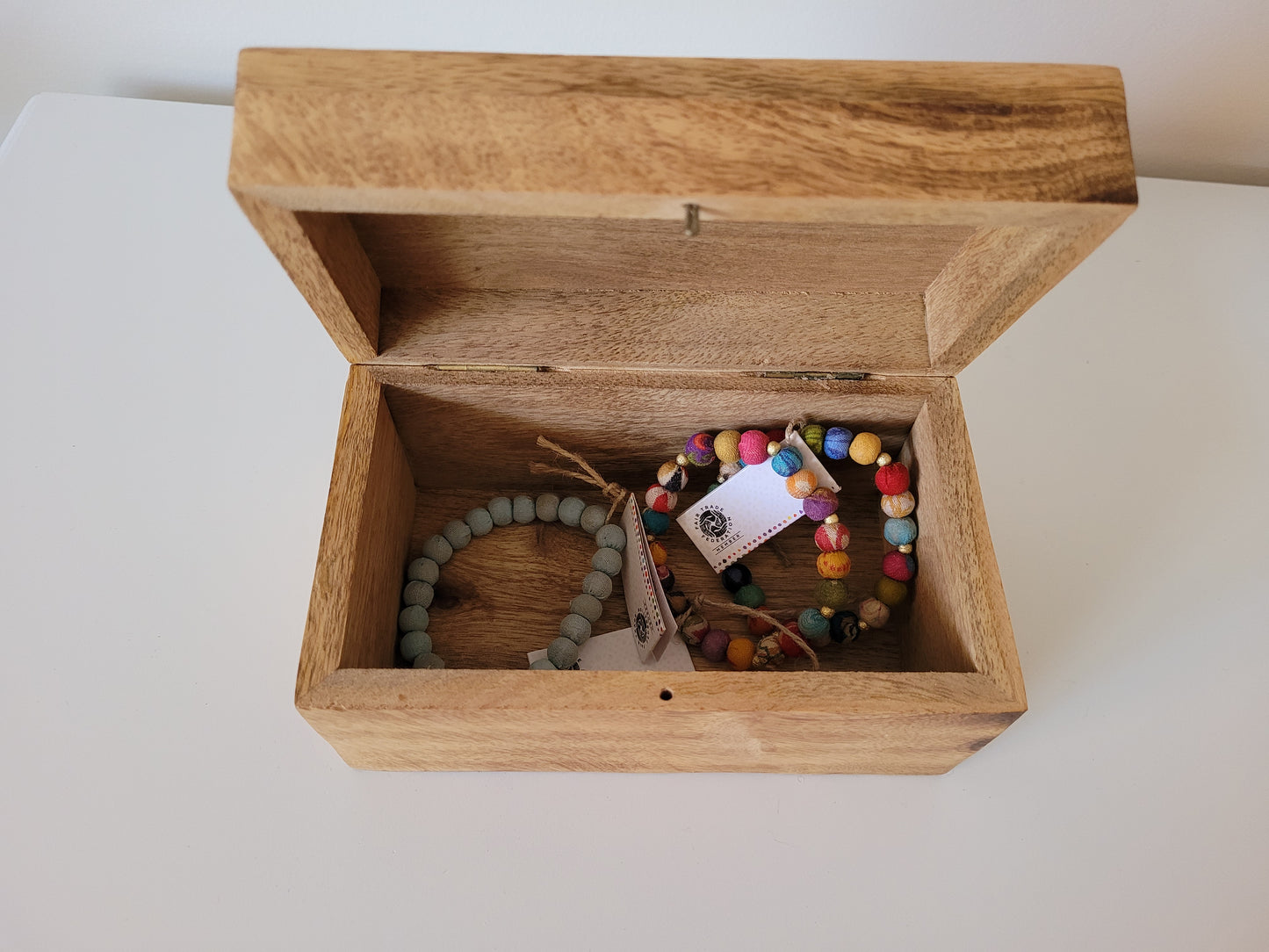 Wooden Box Green leaf