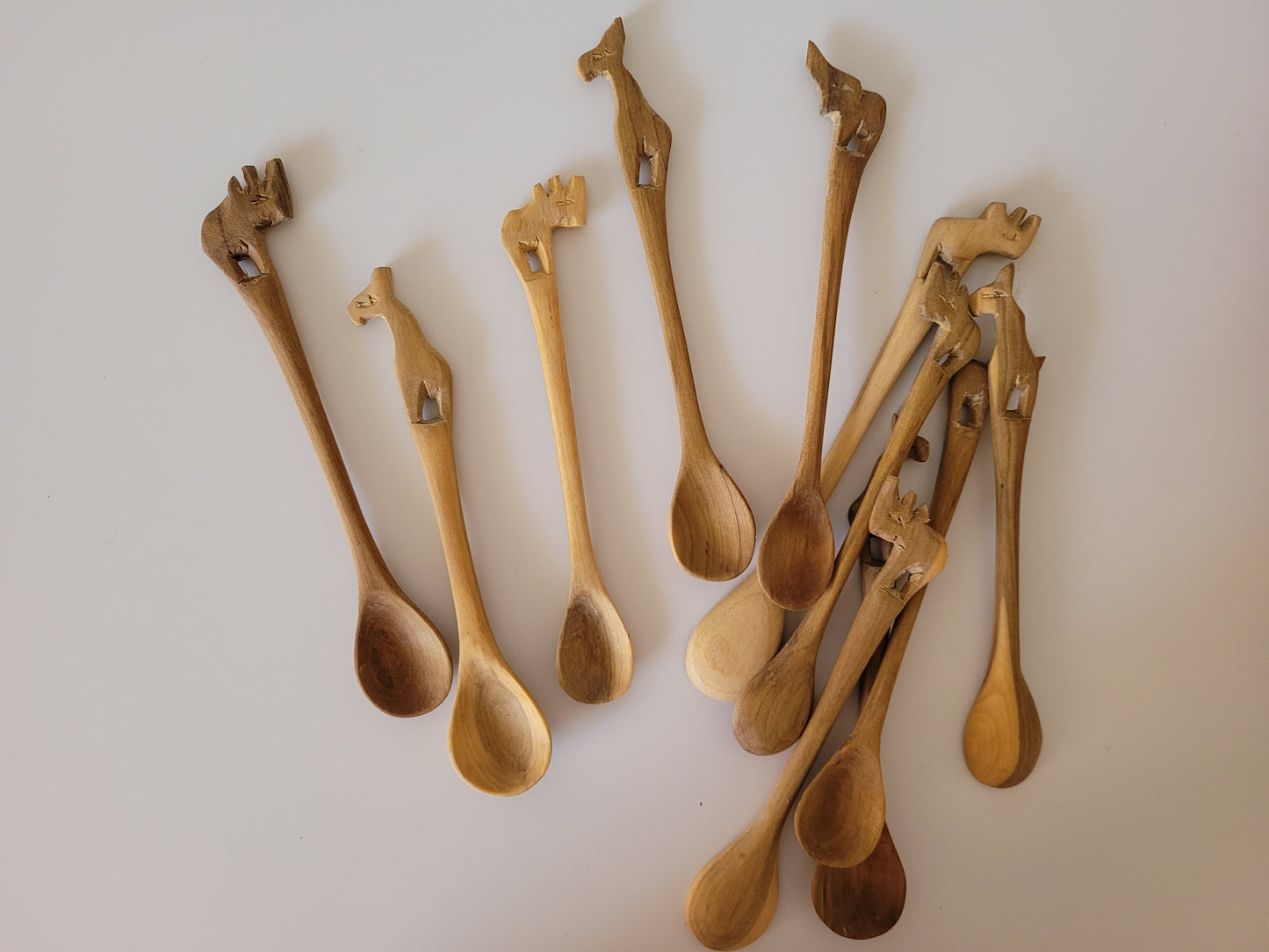 Hand carved wooden tea spoons