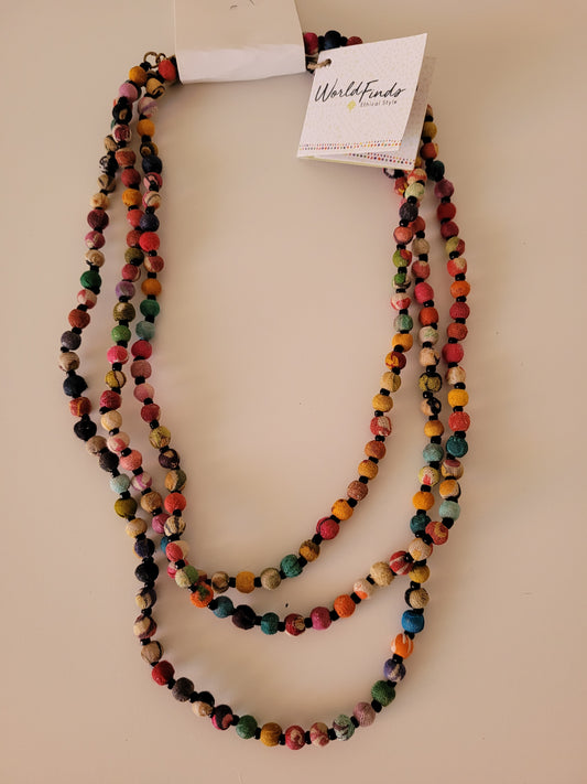 Kantha Bead Long Necklace
