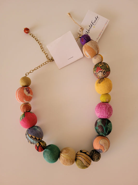 Kantha Bauble Collar Necklace