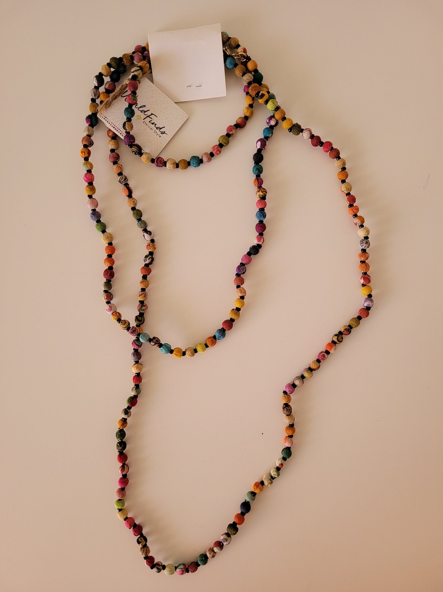 Kantha Bead Long Necklace