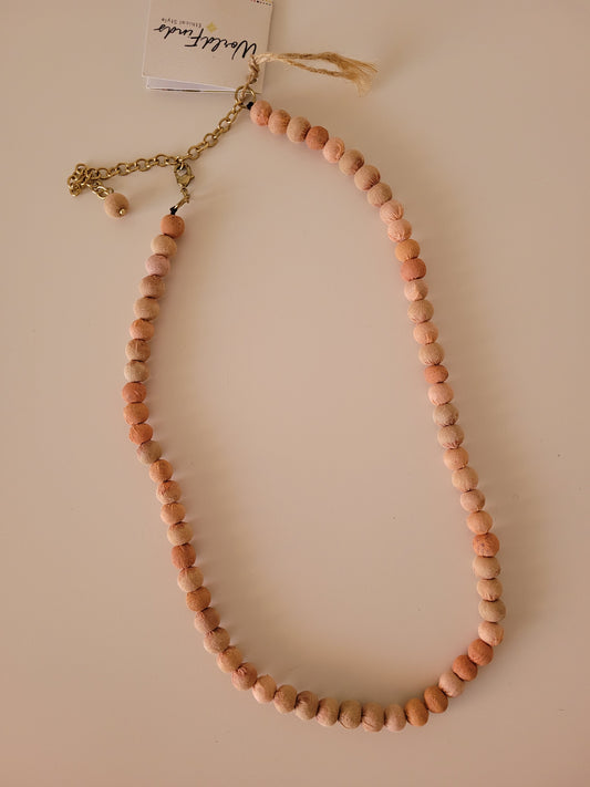 Kantha Chromatic Necklaces Teal, Salmon, Beige