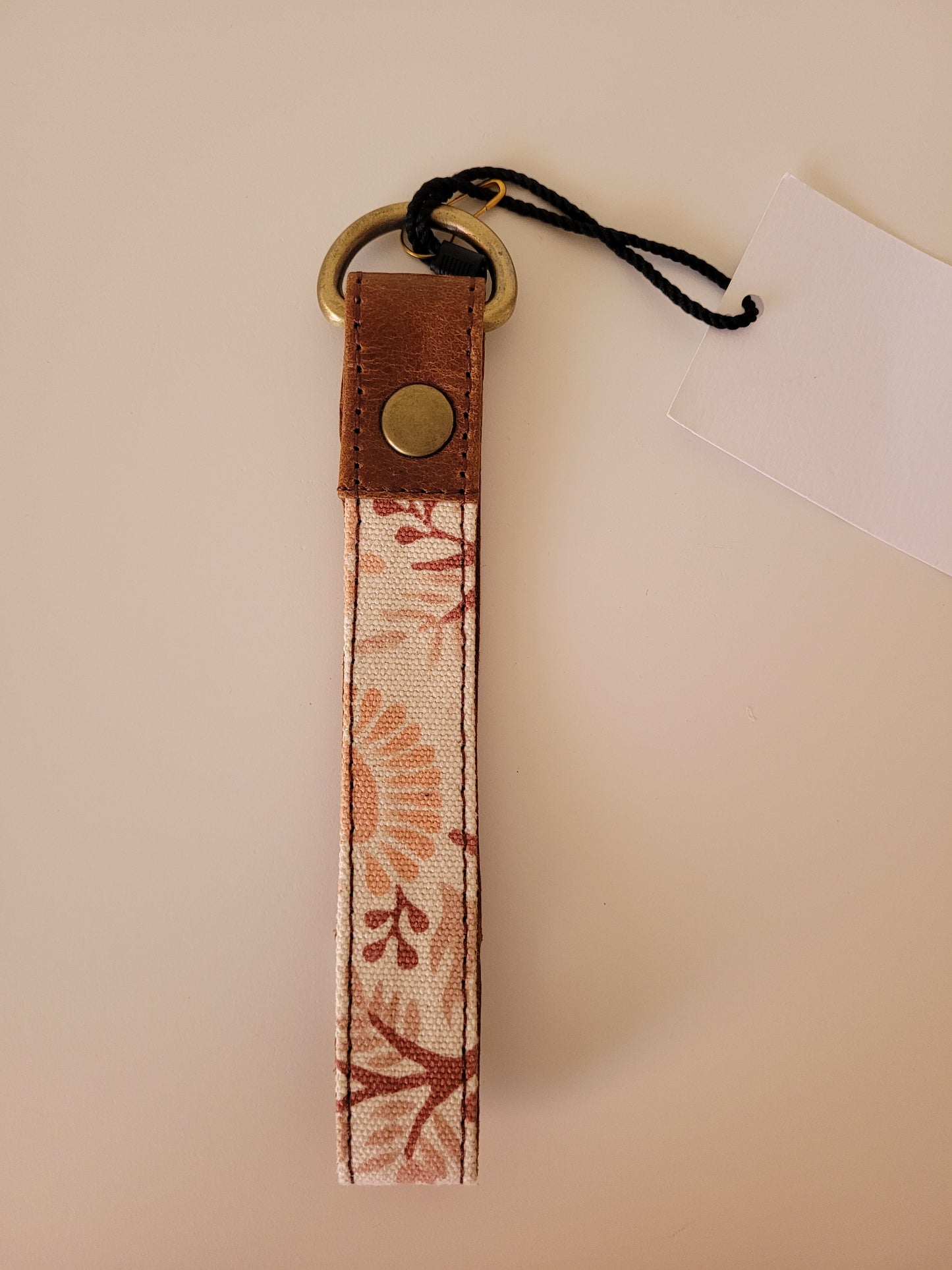 Fabric and Leather Keyring Fob