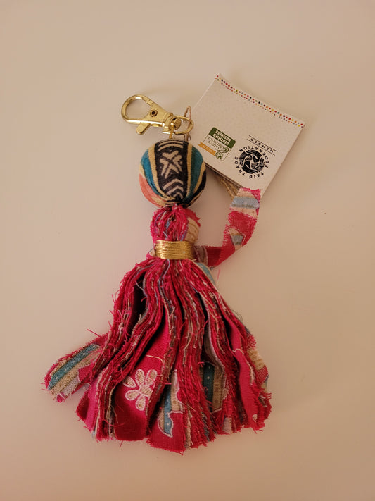 Kantha Tassel Key Fob/Bag Clip