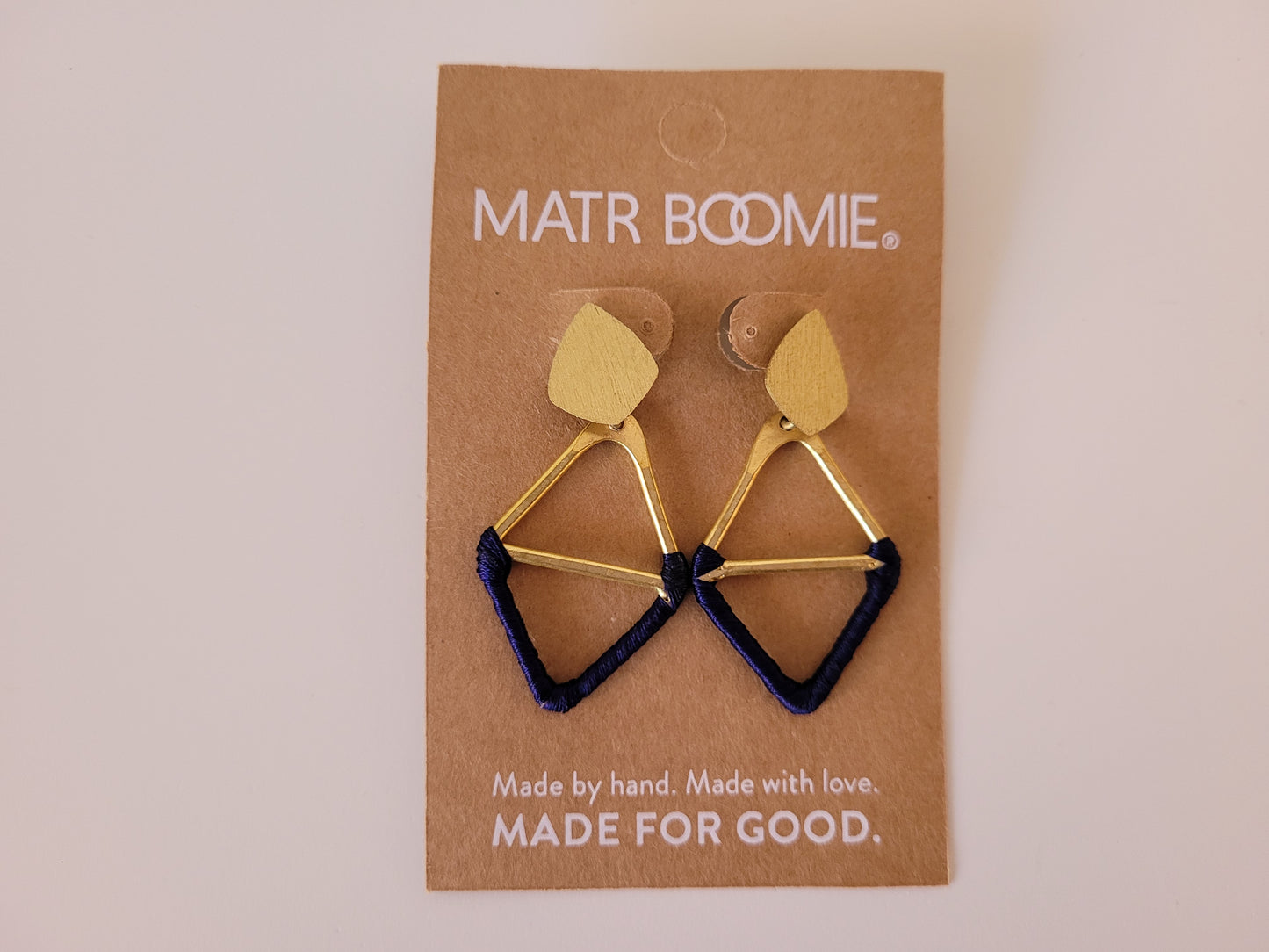 Kaia Pink or Navy Diamond earrings