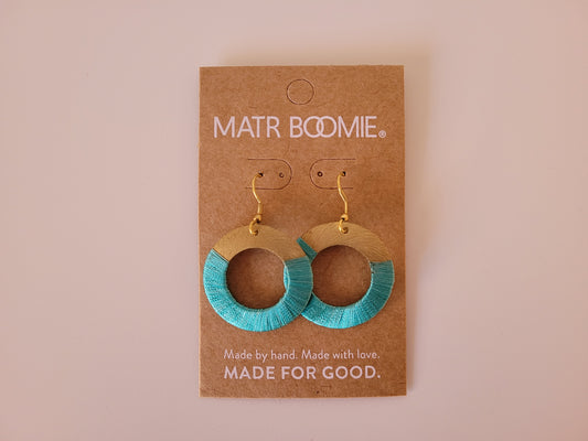 Kaia Earrings Teal or White Disc
