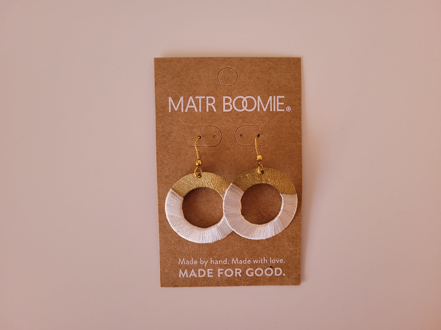 Kaia Earrings Teal or White Disc