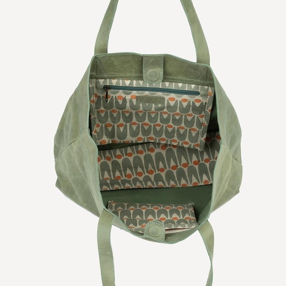 Sage Green Large Leather Tote