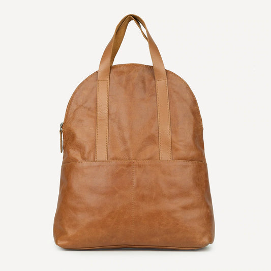Halfmoon Leather Backpack - Black, Burnt Sienna, Camel or Chocolate Brown