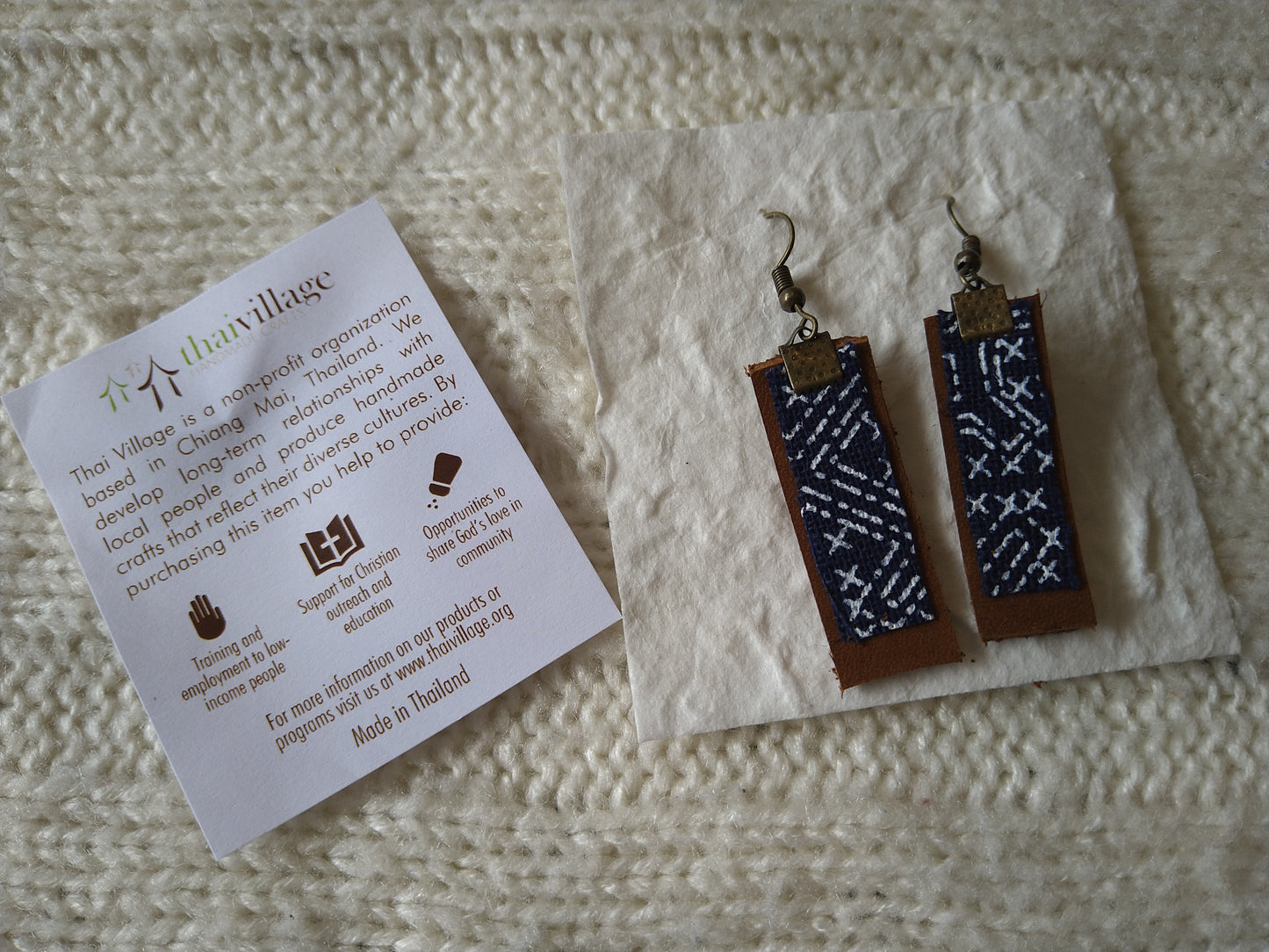 Leather Indigo Earrings