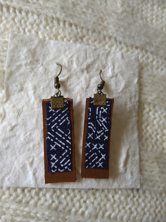Leather Indigo Earrings