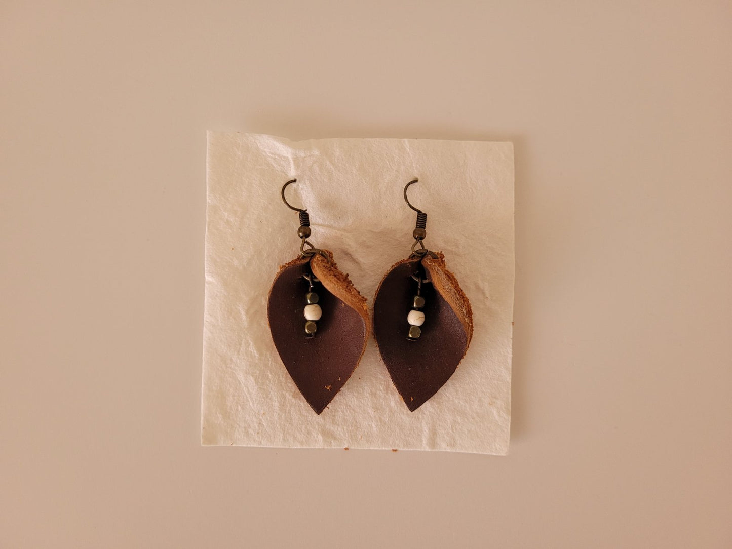 Leather Leaf Earrings