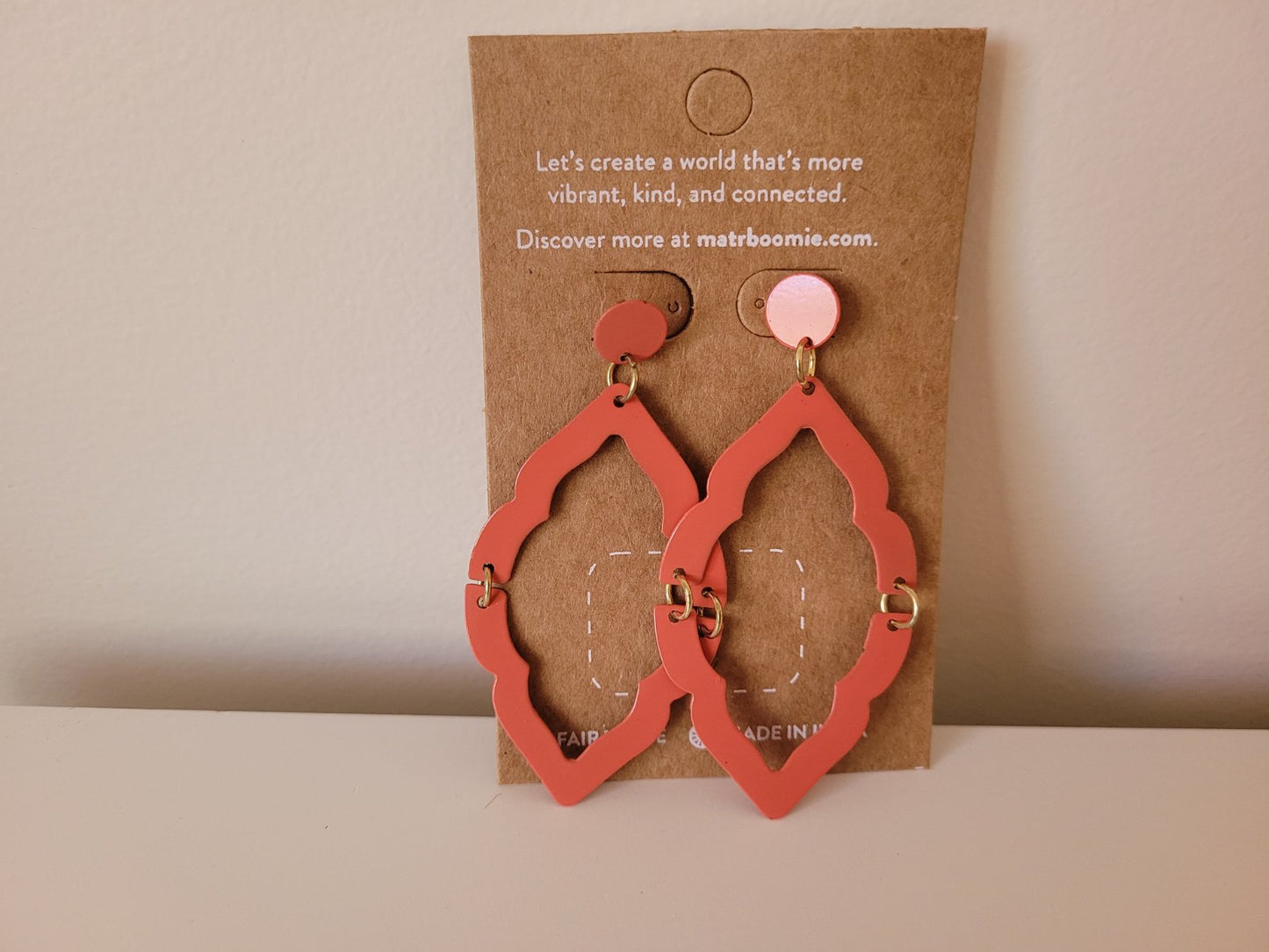 Nihira Ashram Window Earring - Teal or Red