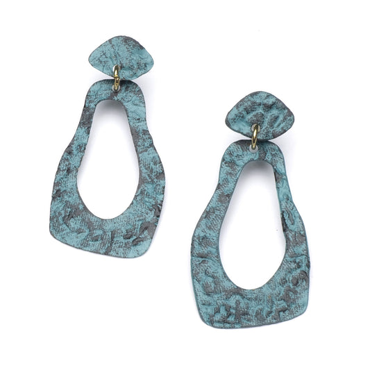 Nihira Earrings Teal Footprint