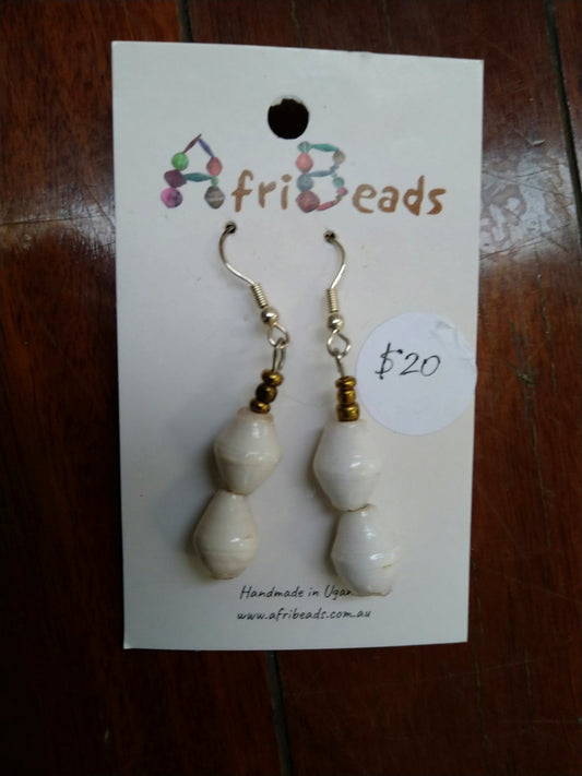 African Paper Bead Earrings