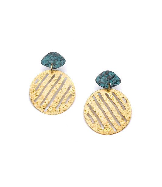 Nihira Earrings Gold Medallion