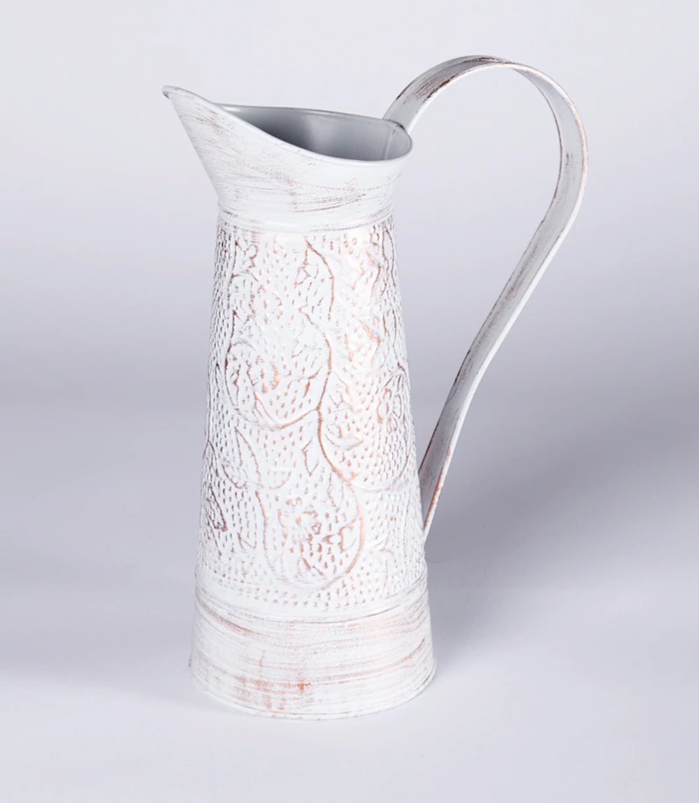 Garden Watering Can - Antique White or Green Pressed