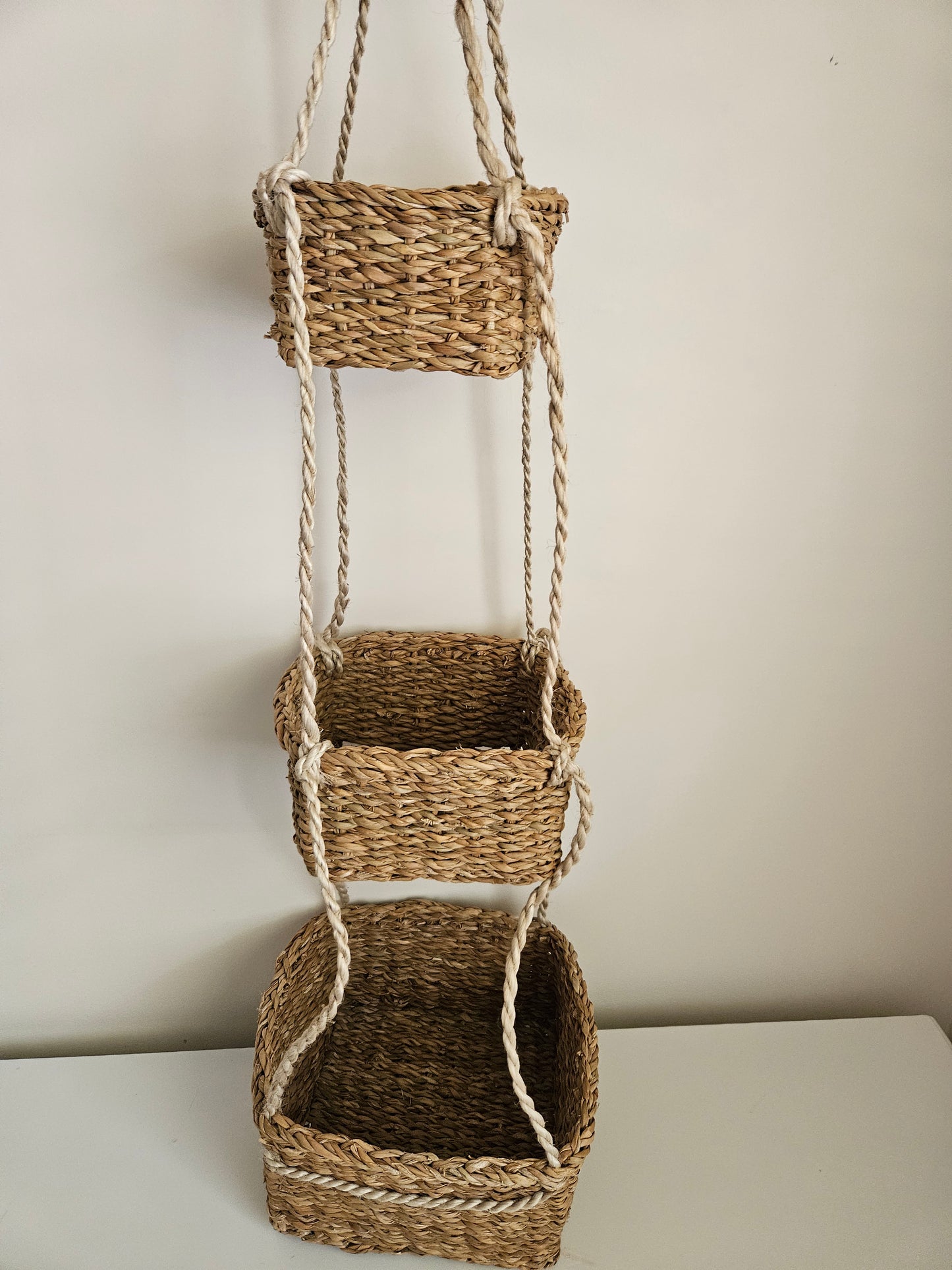 Triple, Square Holga Leaf Hanging Basket