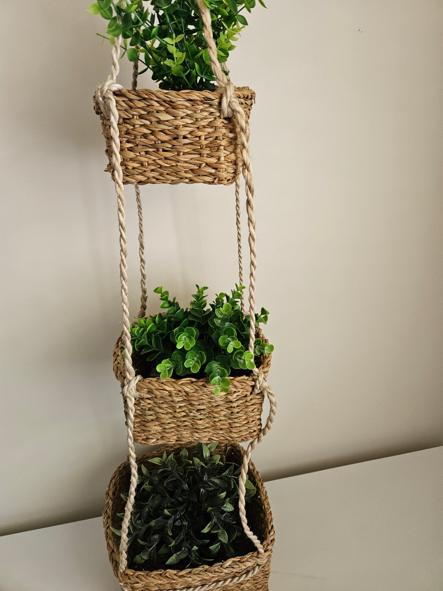 Triple, Square Holga Leaf Hanging Basket