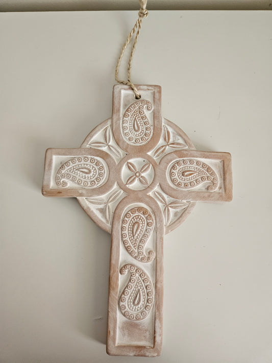 Large Hanging Terracotta Cross