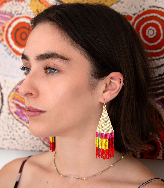 Wanderer - Beaded Earrings - Pyramid