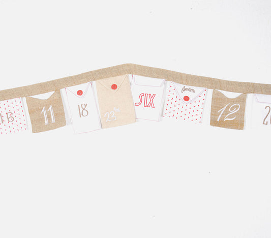 Embroidered Linen & Cotton Patchwork Bunting