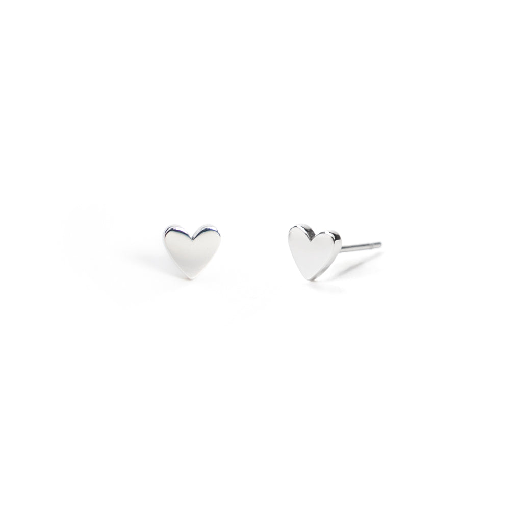 Committed heart stud earrings