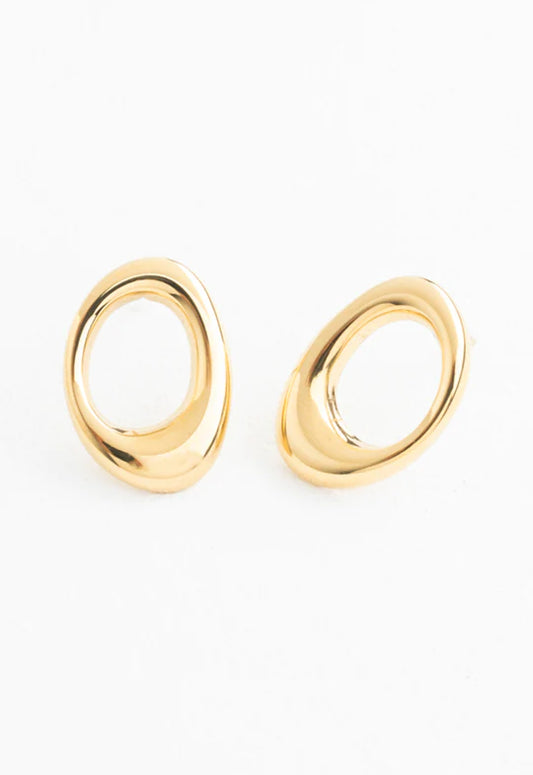 Timeless Hoop Studs in Gold