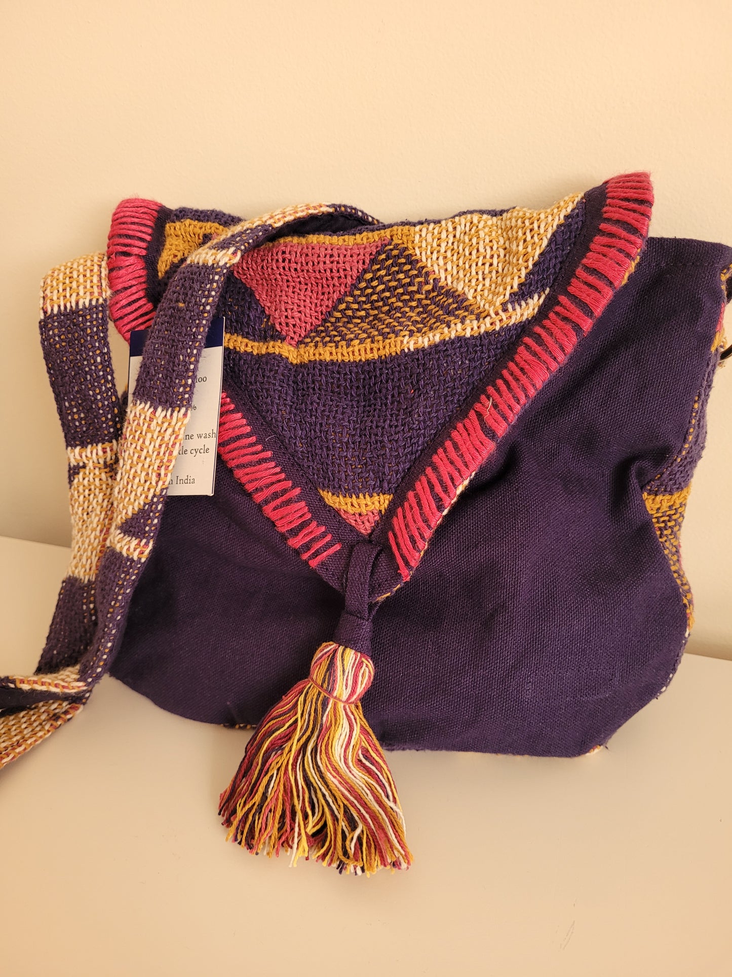 Woven Cotton Boho Sling Bag