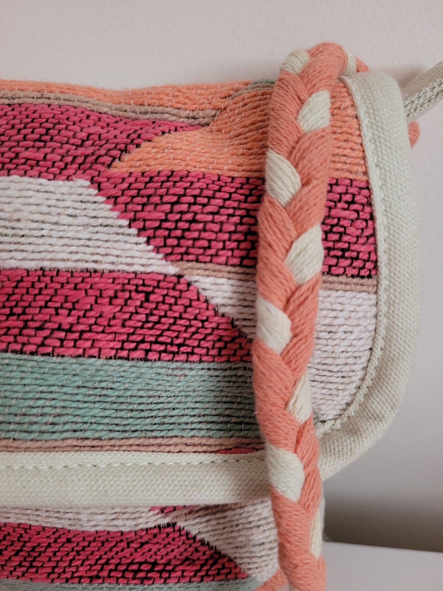 Woven Cotton Blend Hand Bag